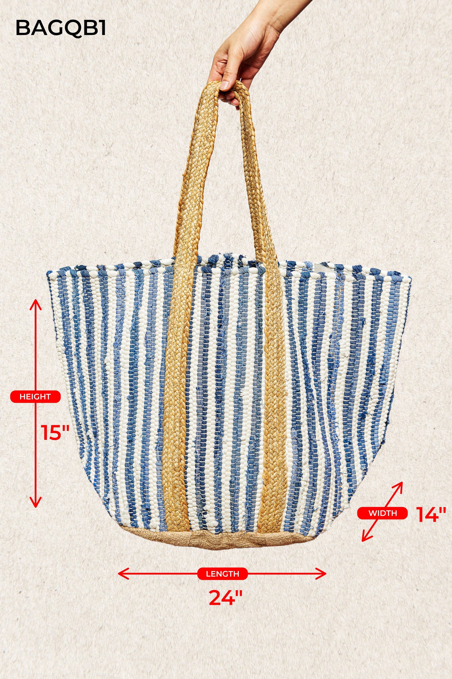 Harbor Stripe Denim Tote