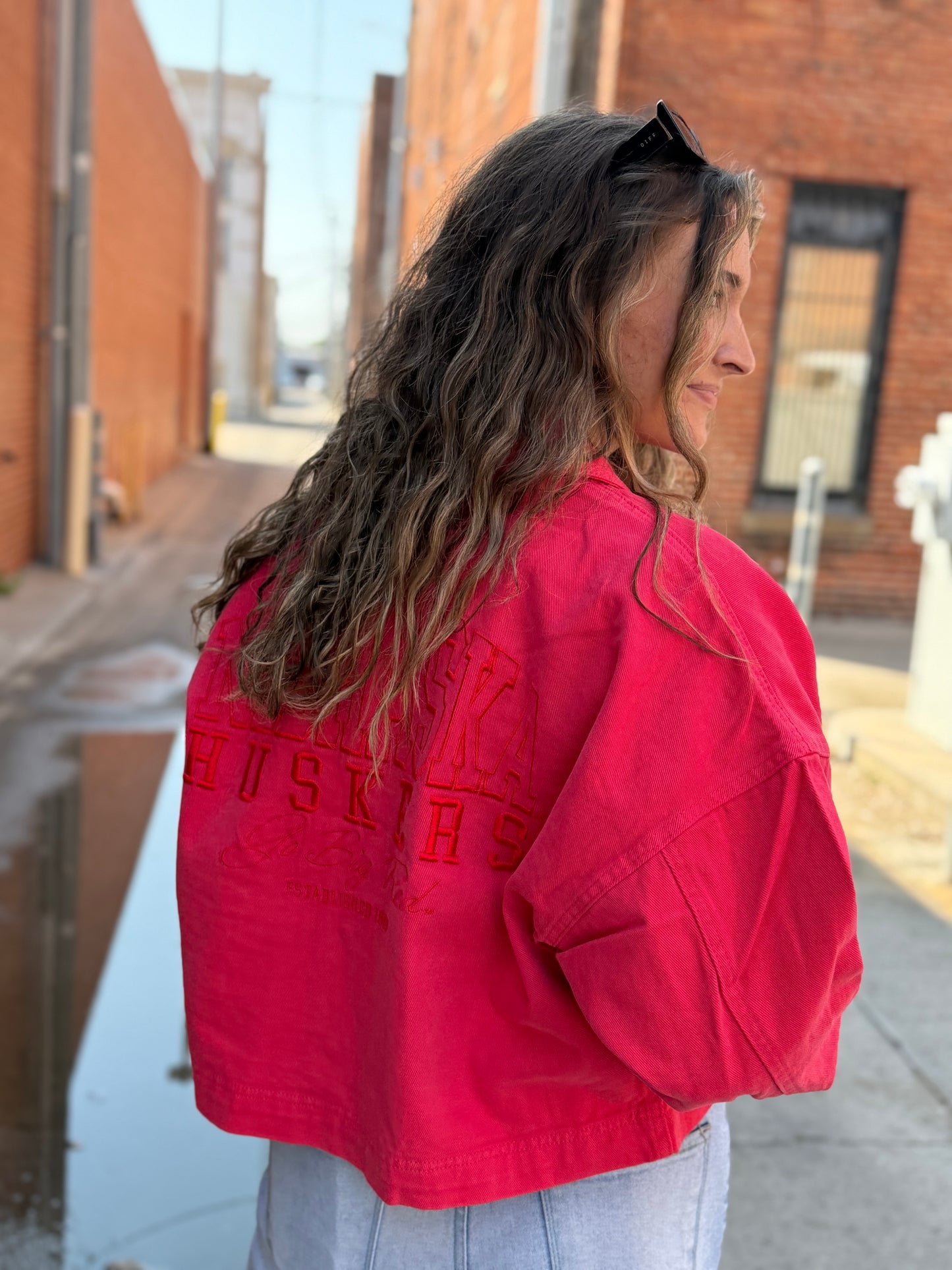 Red Huskers Denim Jacket