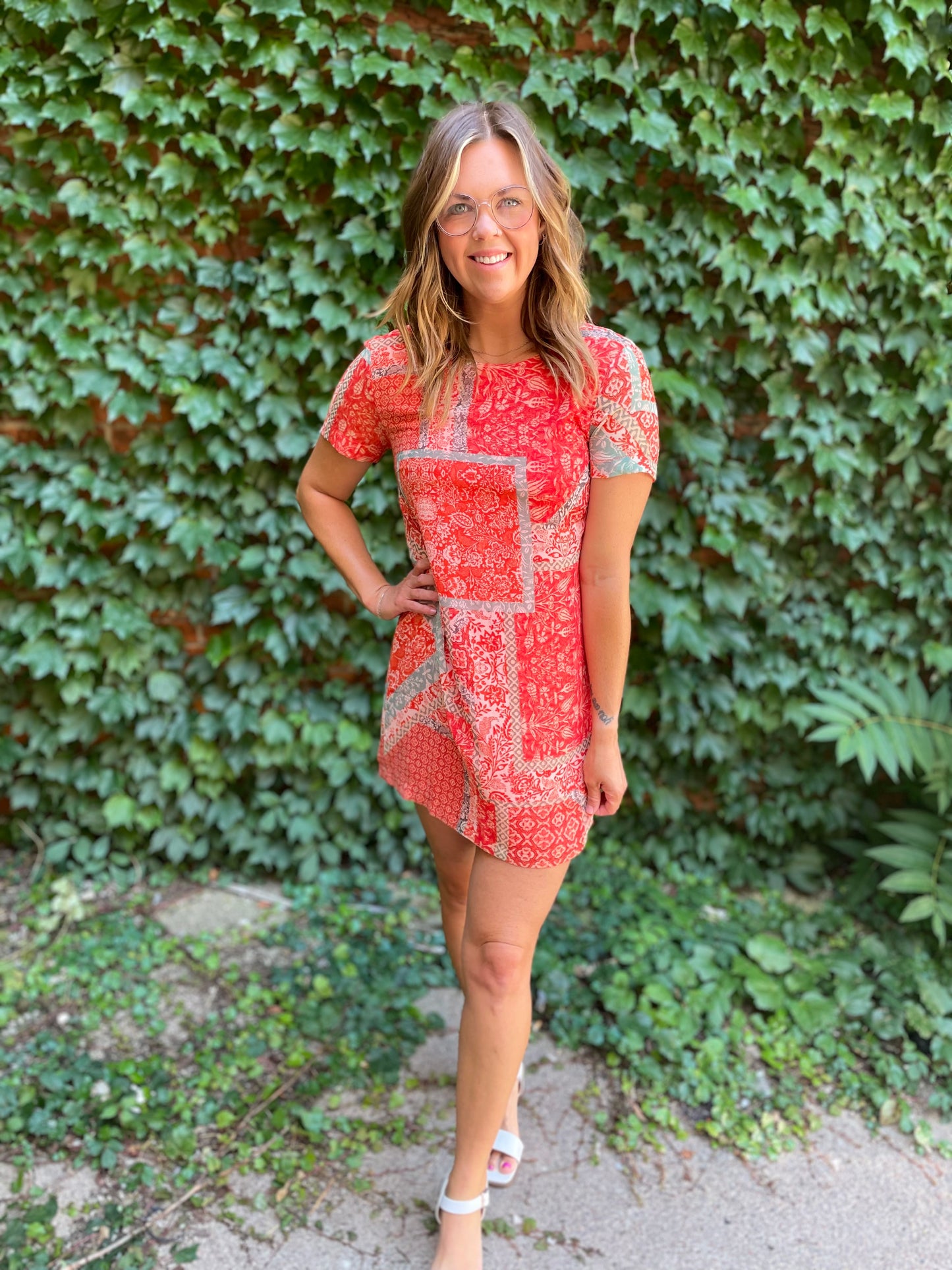 Print Red Dress