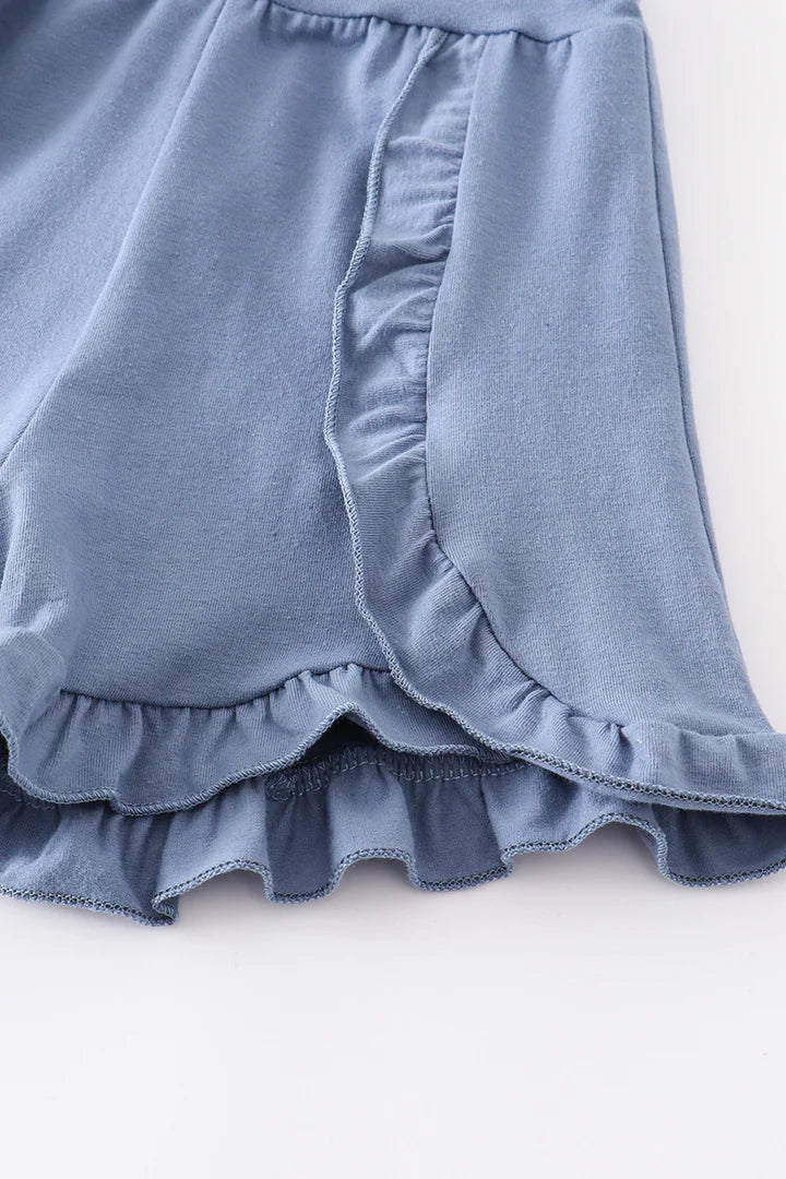 Navy Ruffle Shorts Kids