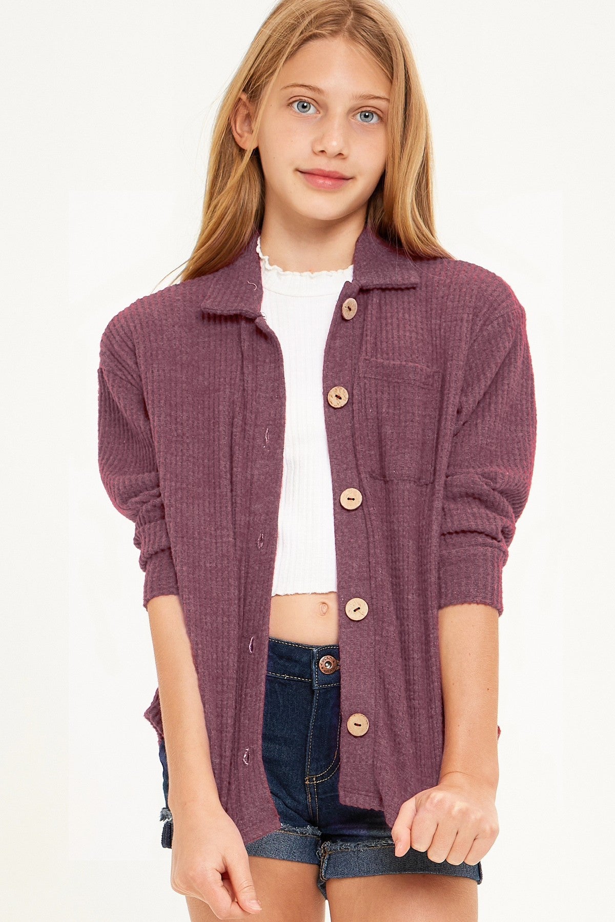 Kids Waffle Knit Jacket
