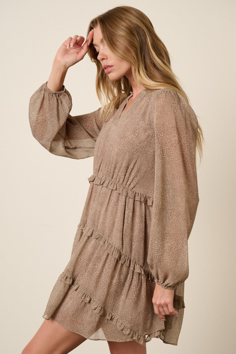 Taupe Dotted Dress