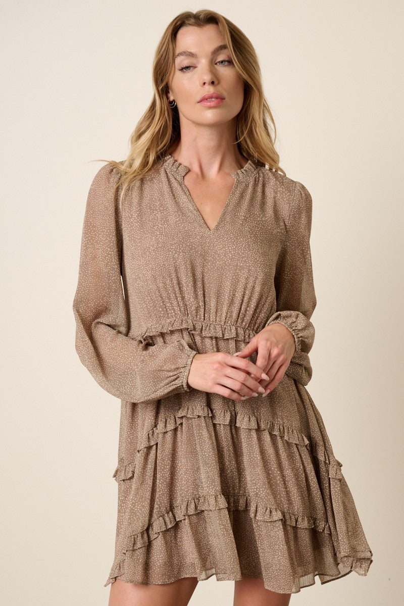 Taupe Dotted Dress