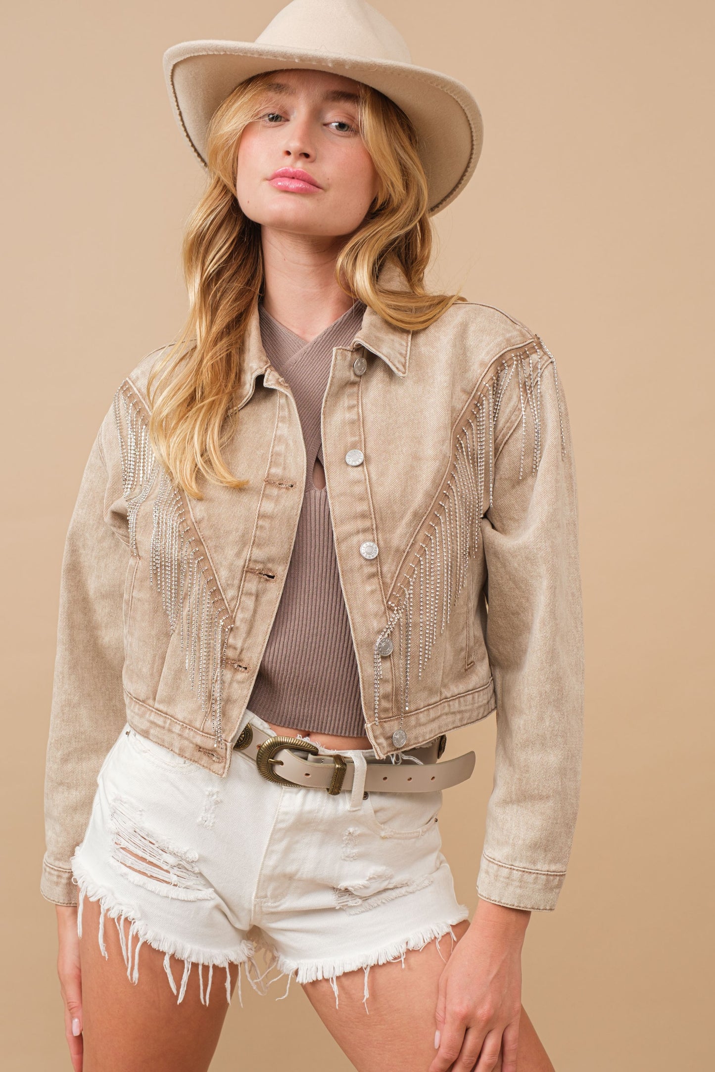 Chevron Fringe - Camel