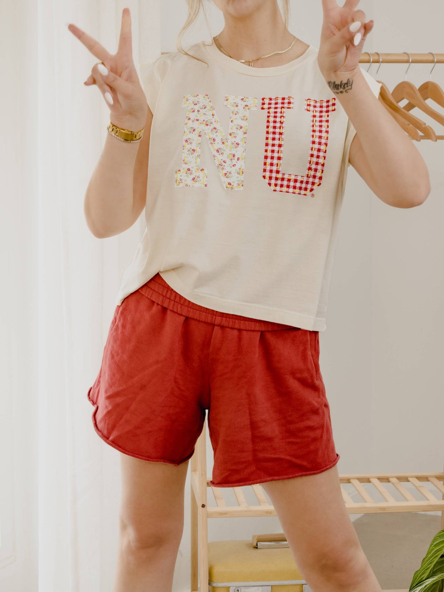 Husker Quilt Puff Tee
