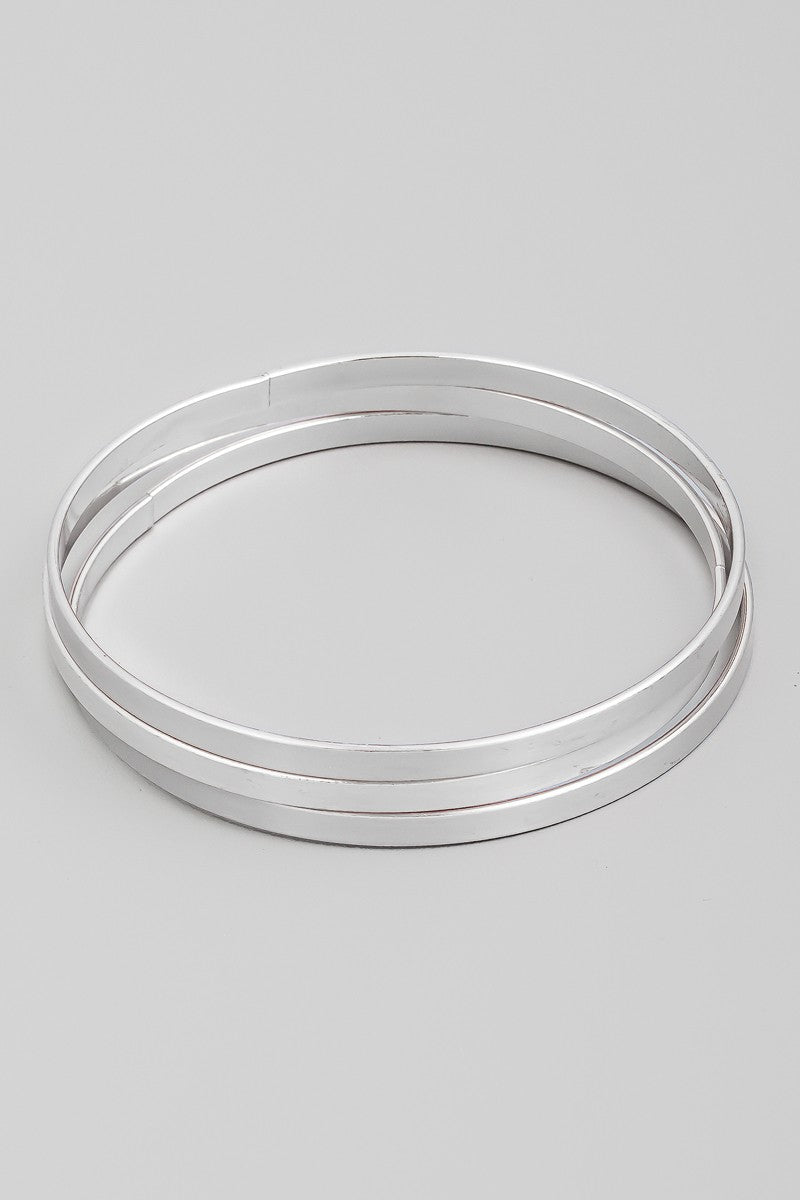 3 Piece Dainty Metallic Bracelet Set
