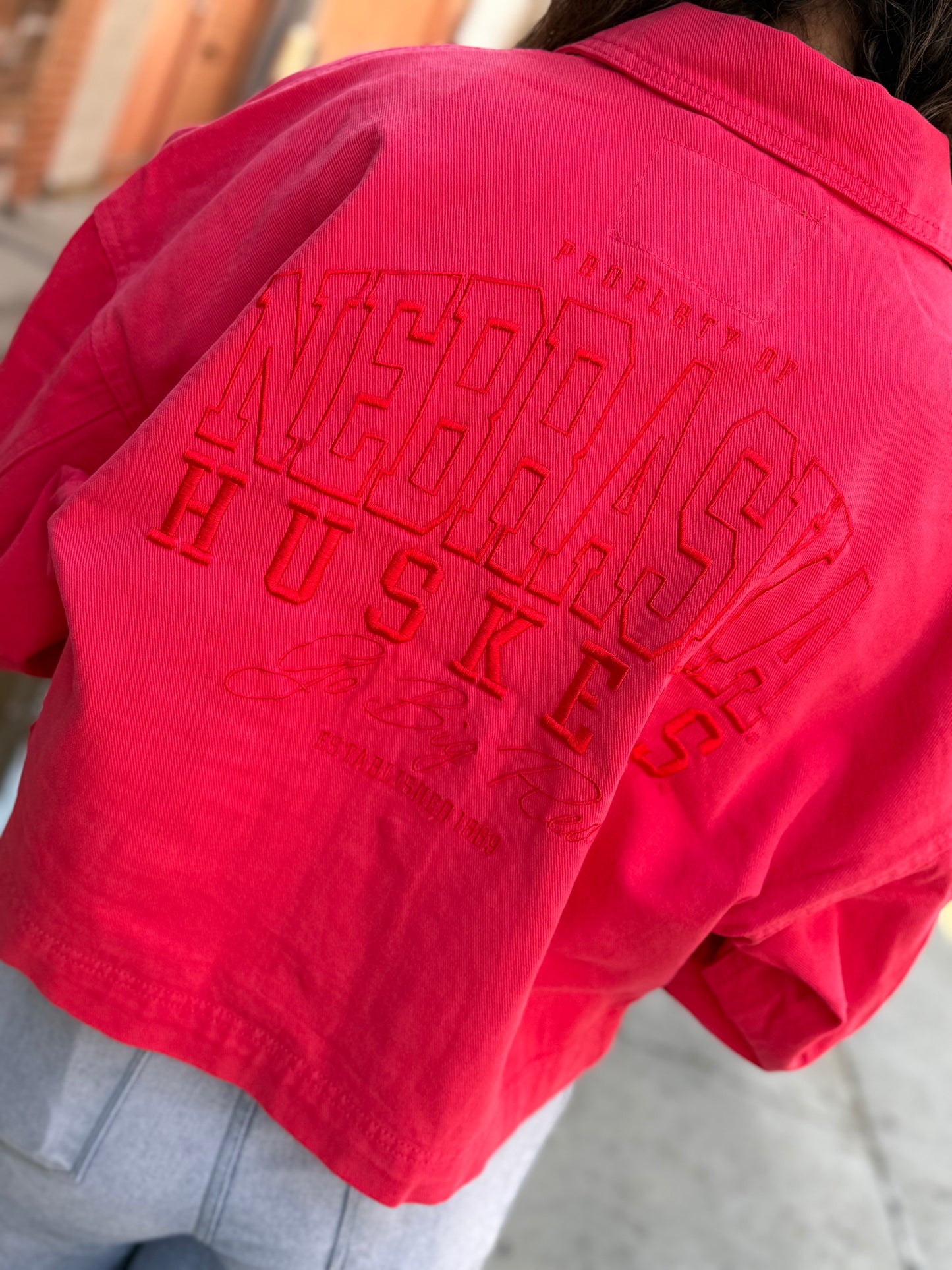 Red Huskers Denim Jacket