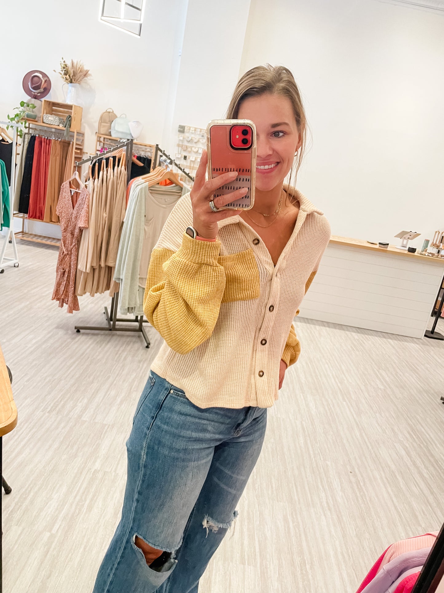 Color Contrast Knit Cardigan