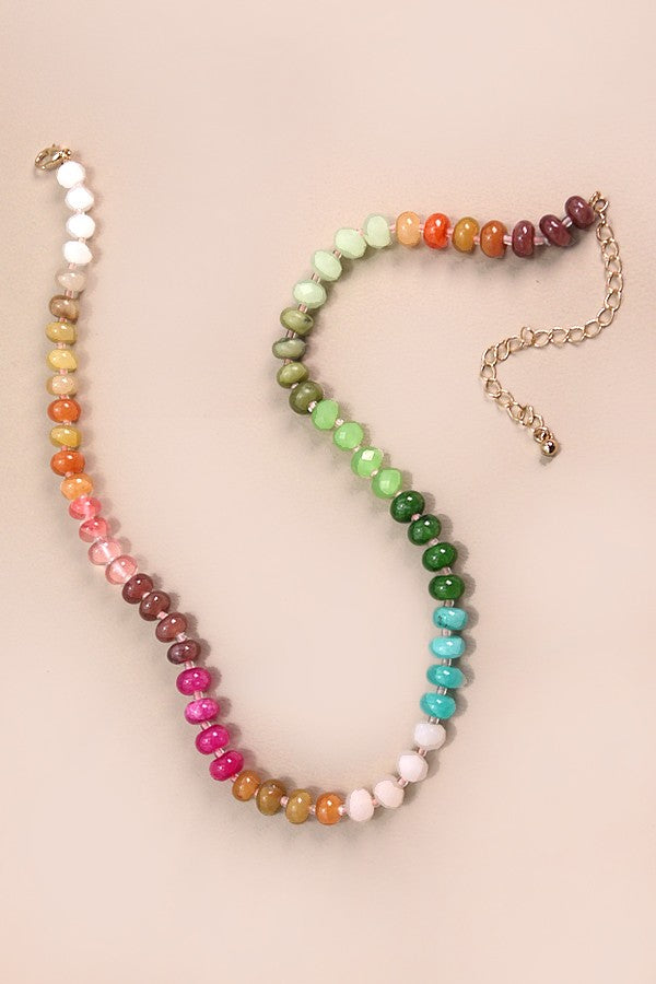 Trending Glass Bead Necklace - Multi Color
