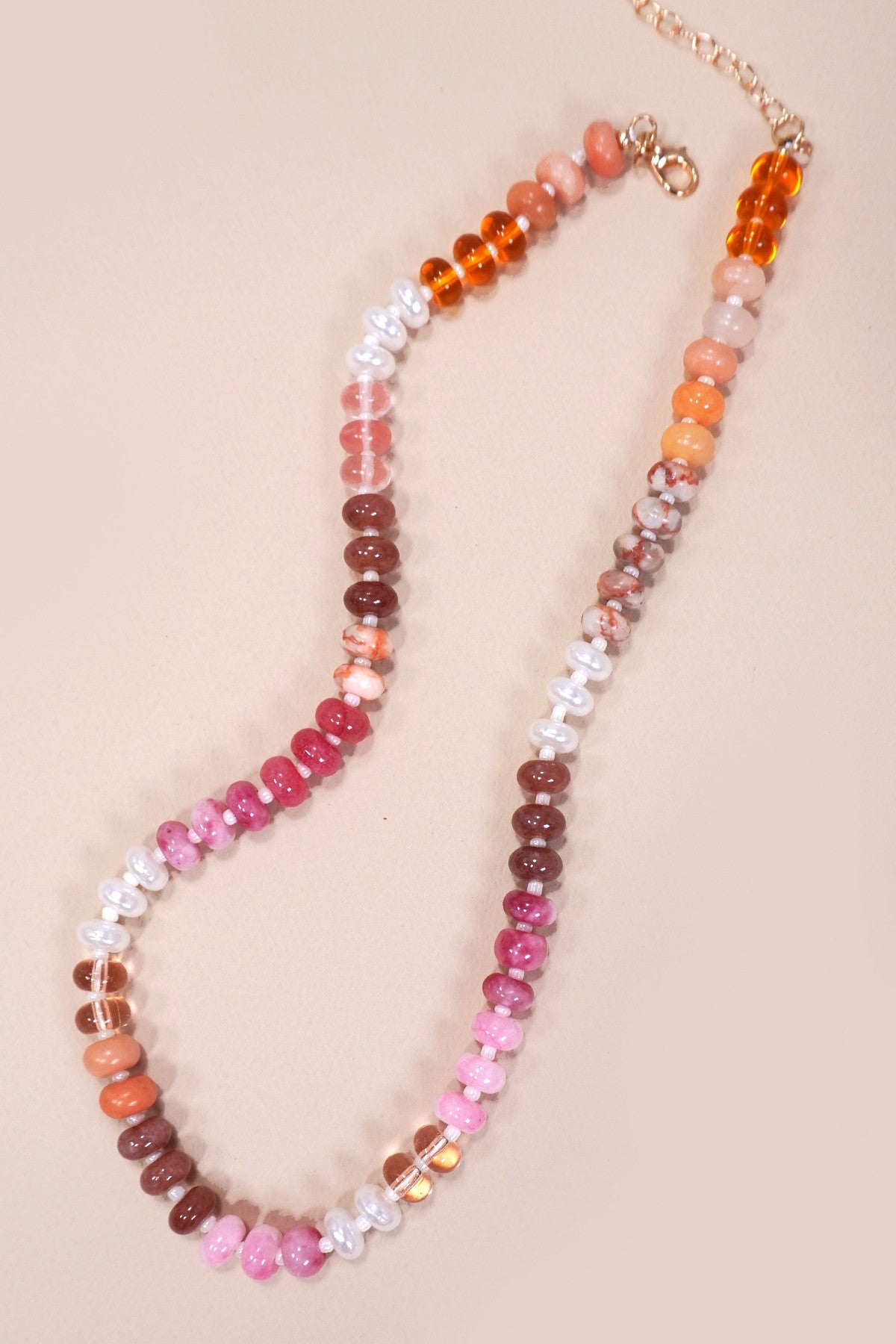Trending Glass Bead Necklace - Pinks