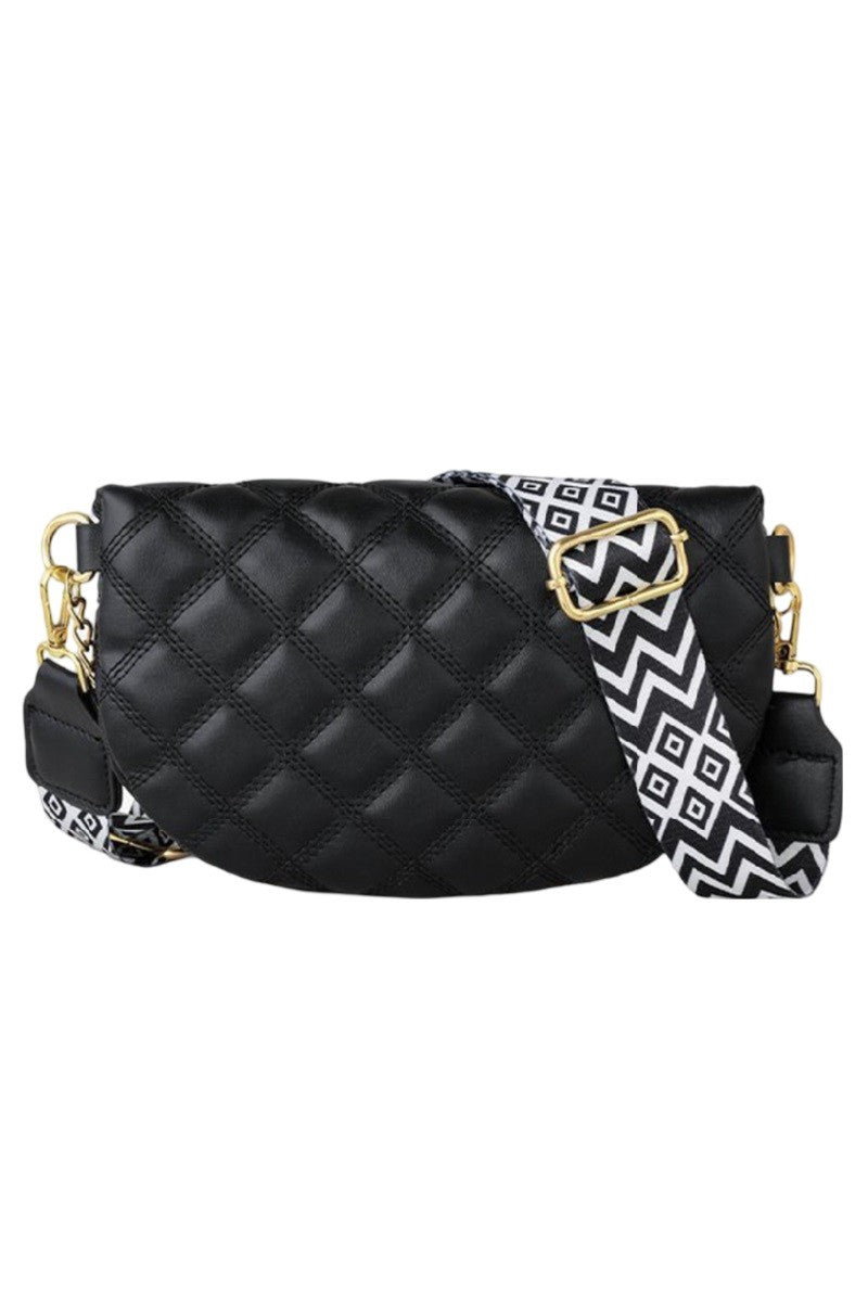 Urban Luxe Quilted Crossbody Bum Bag - Black