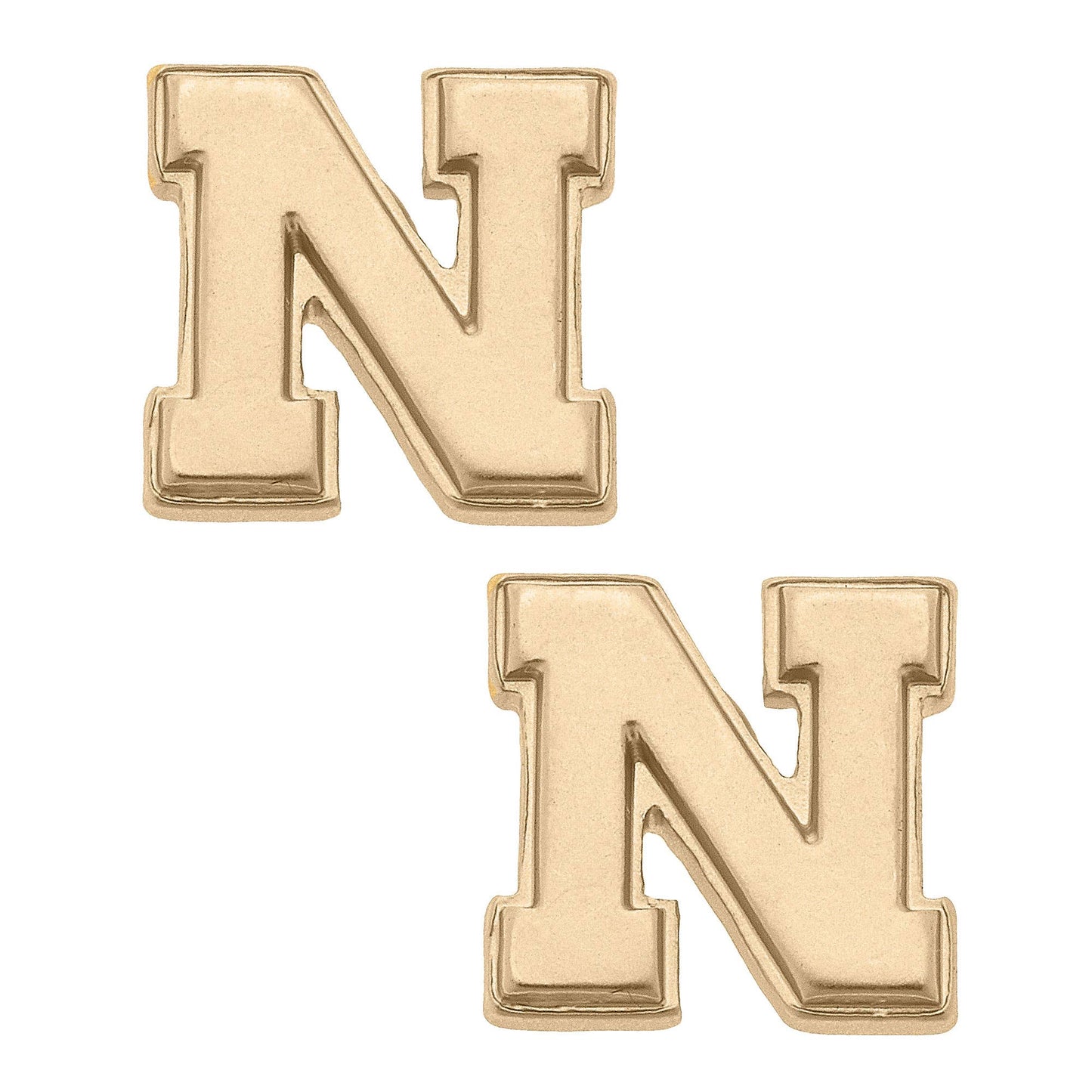 Nebraska Cornhuskers 24K Gold Plated Stud Earrings