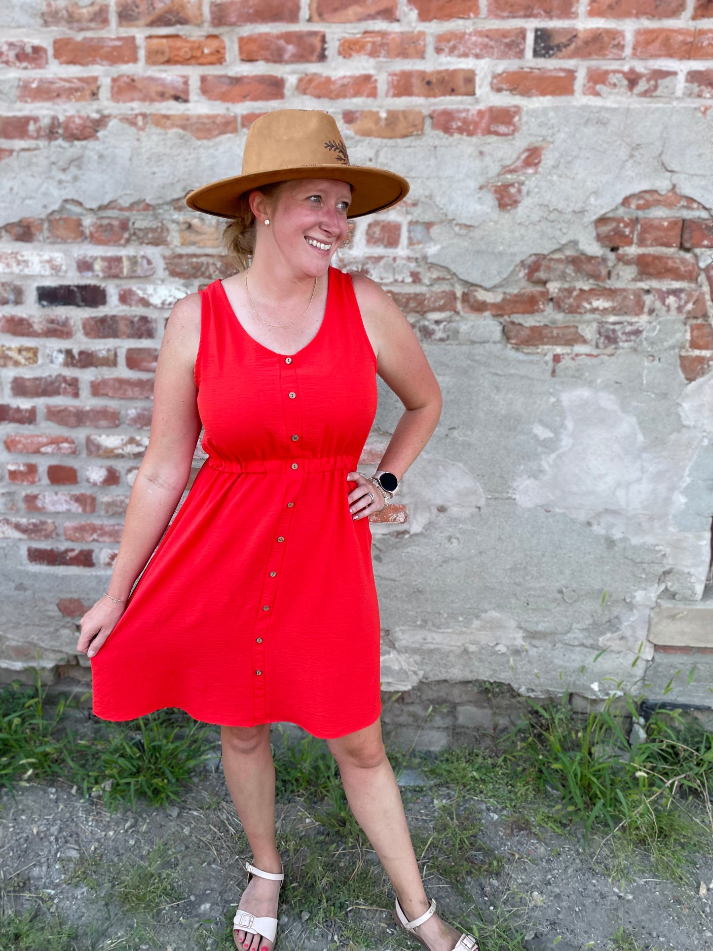 Flow Dress - Coral