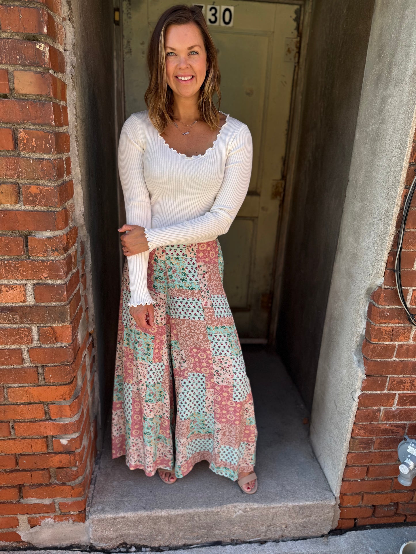 Coline Earthy Patchwork Pants