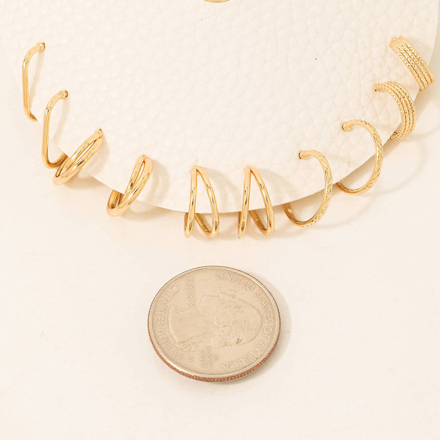 Mixed Metallic Hoop Earrings Set