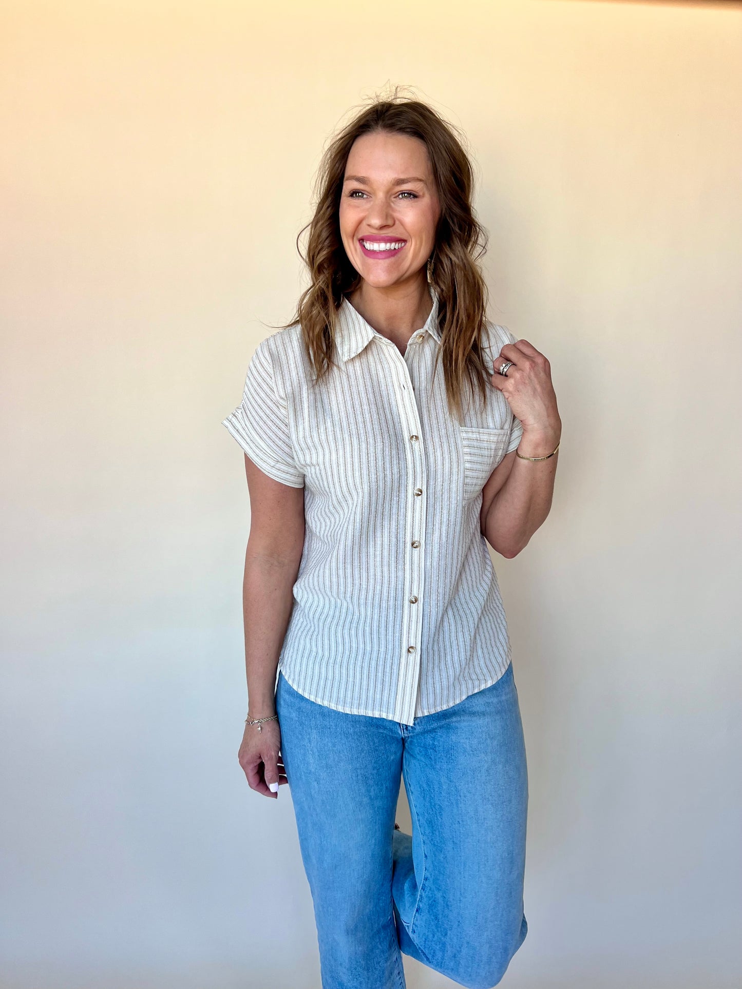 Lynny Linen Top - Khaki