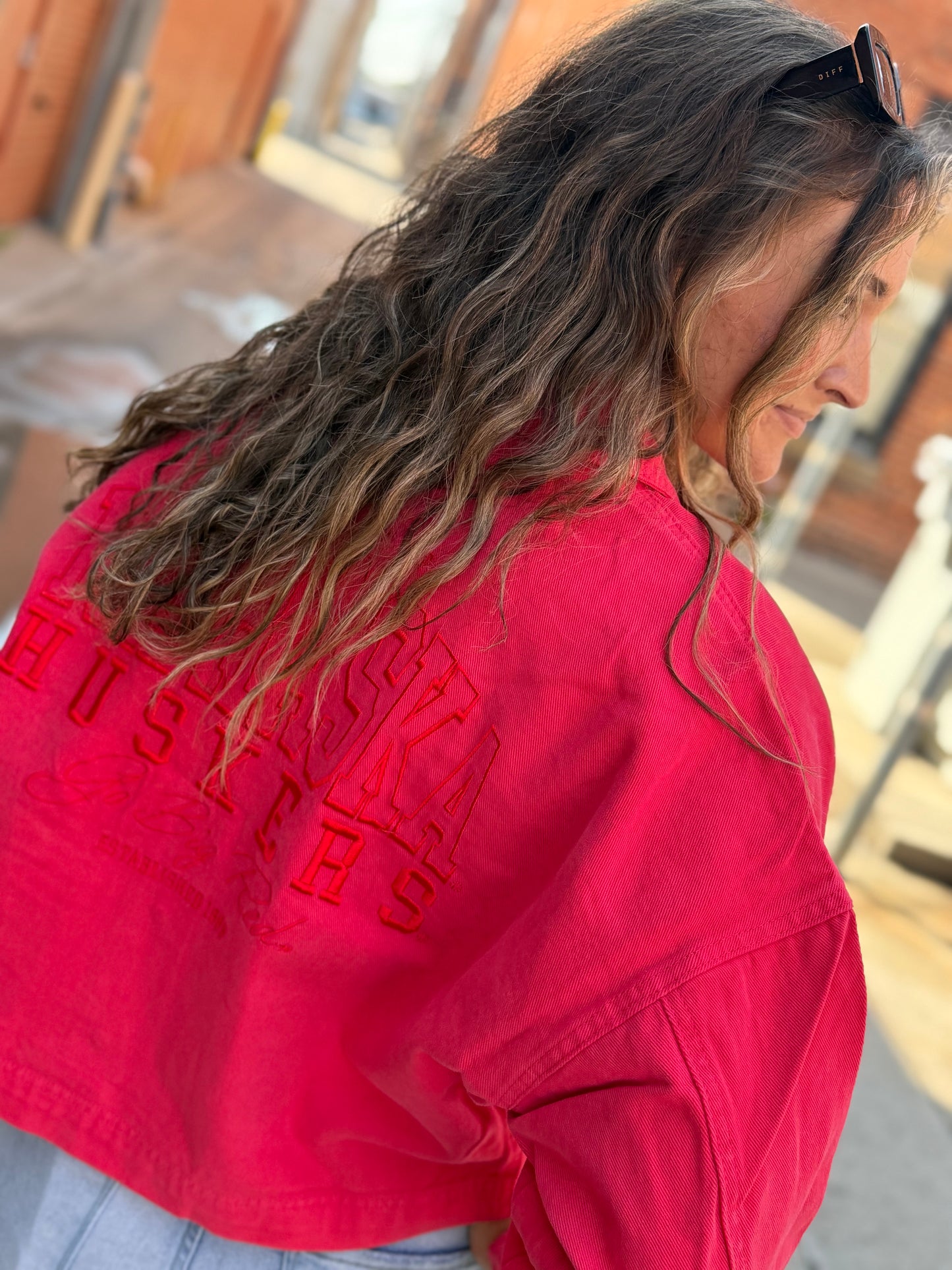 Red Huskers Denim Jacket