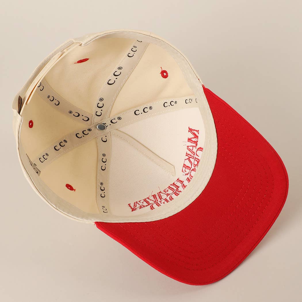 MAKE HEAVEN CROWDED Embroidery Baseball Cap: BROWN