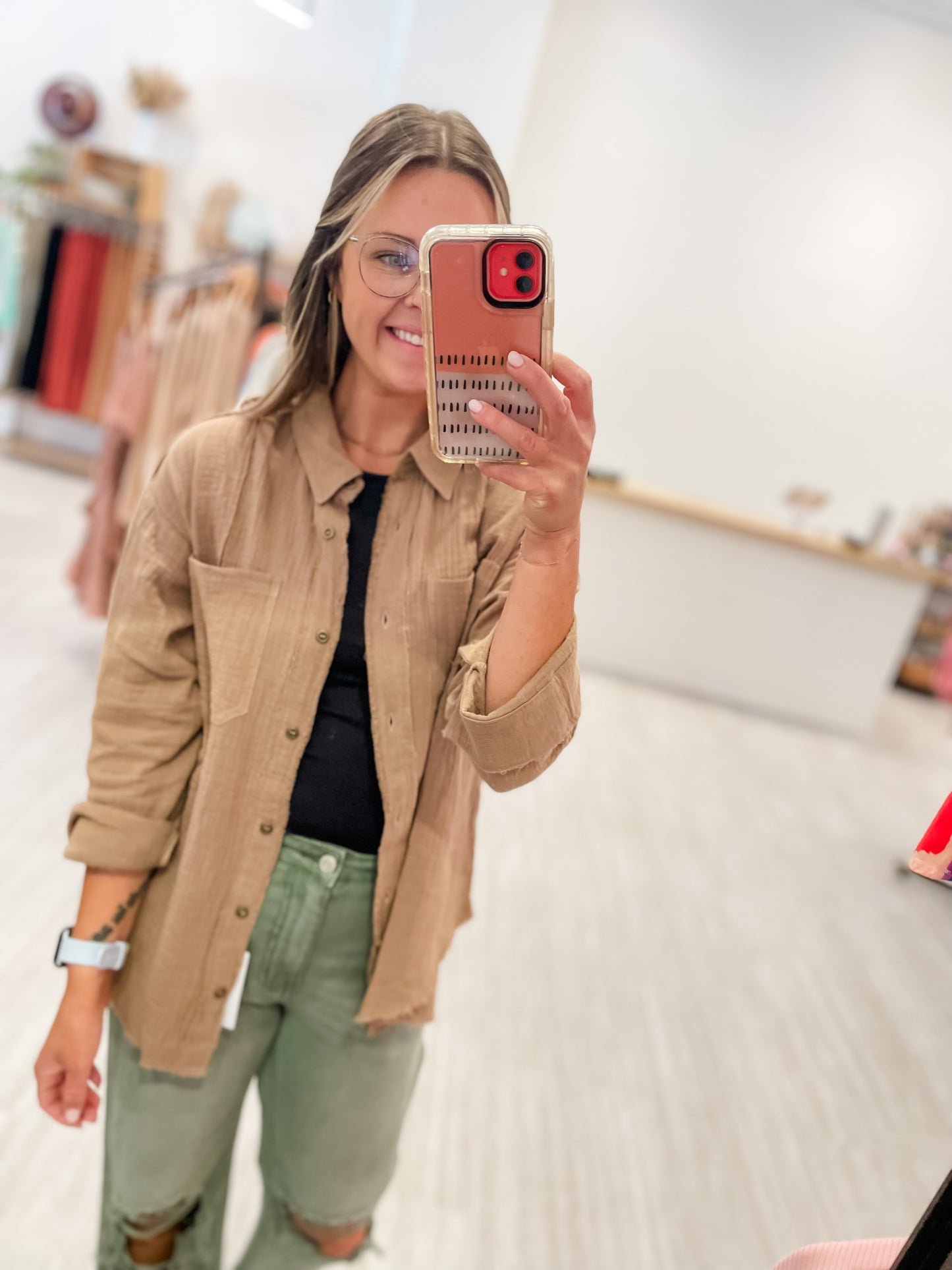Frayed Hem Detail - Mocha
