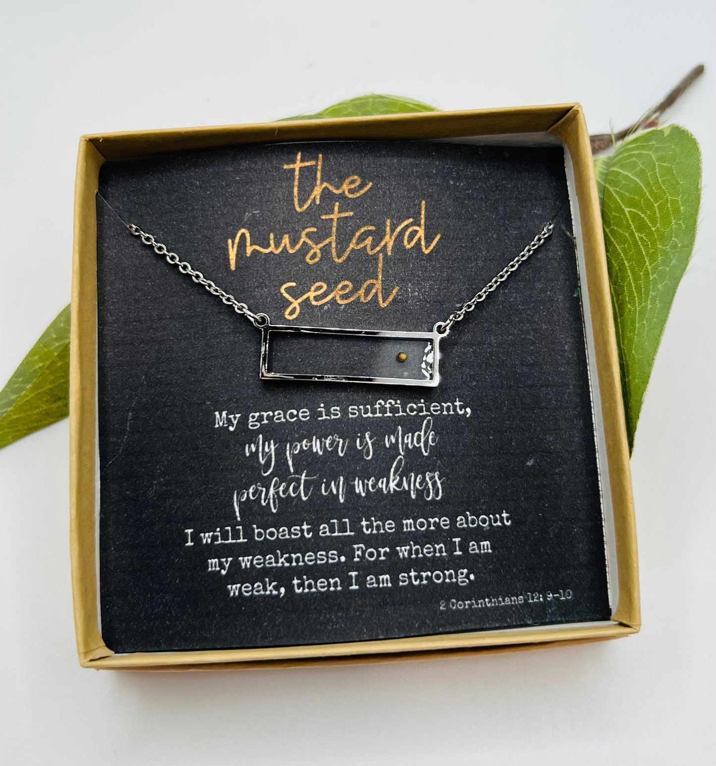 Rectangle Mustard Seed Necklace