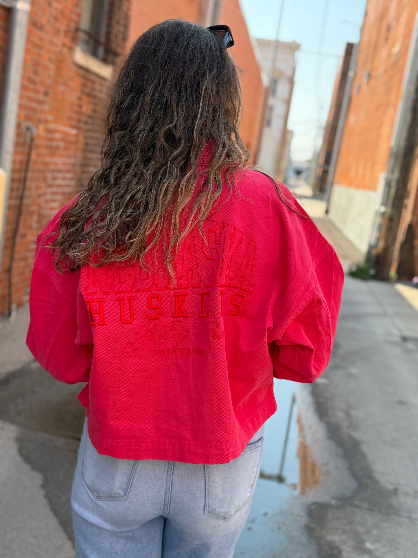 Red Huskers Denim Jacket