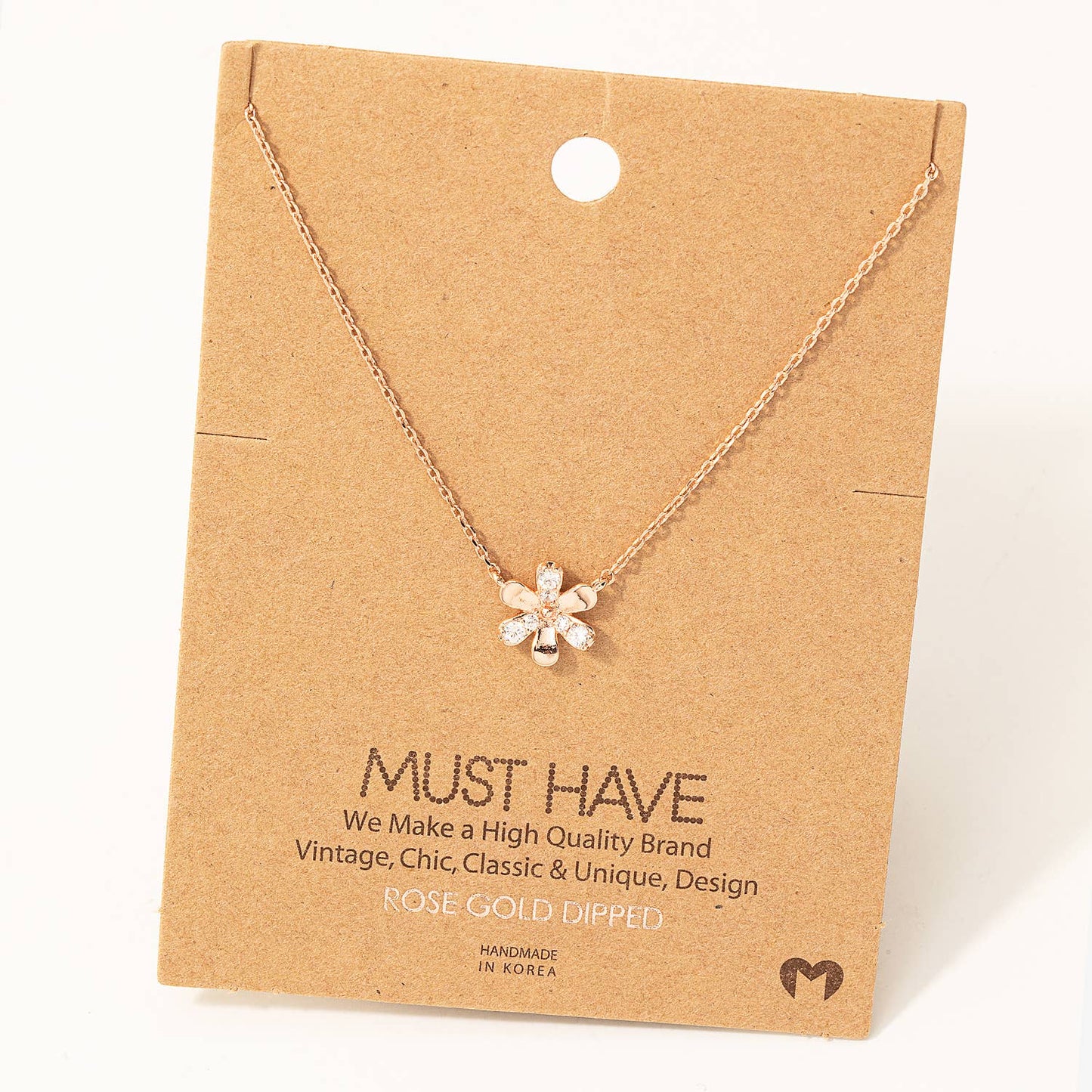 Flower Pendant Necklace: Silver
