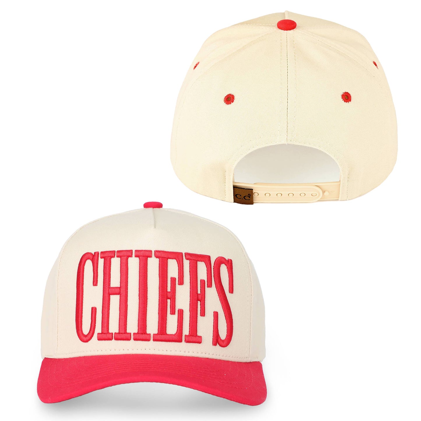 C.C CHIEFS Letter Embroidered Snapback Trucker Hat