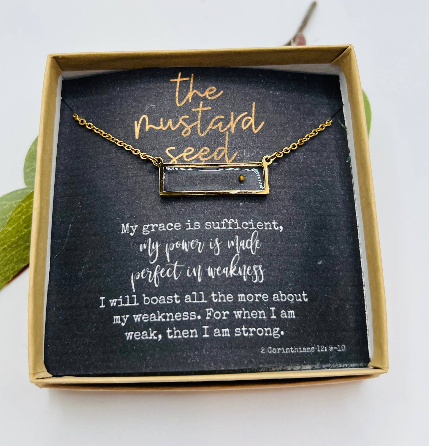 Rectangle Mustard Seed Necklace