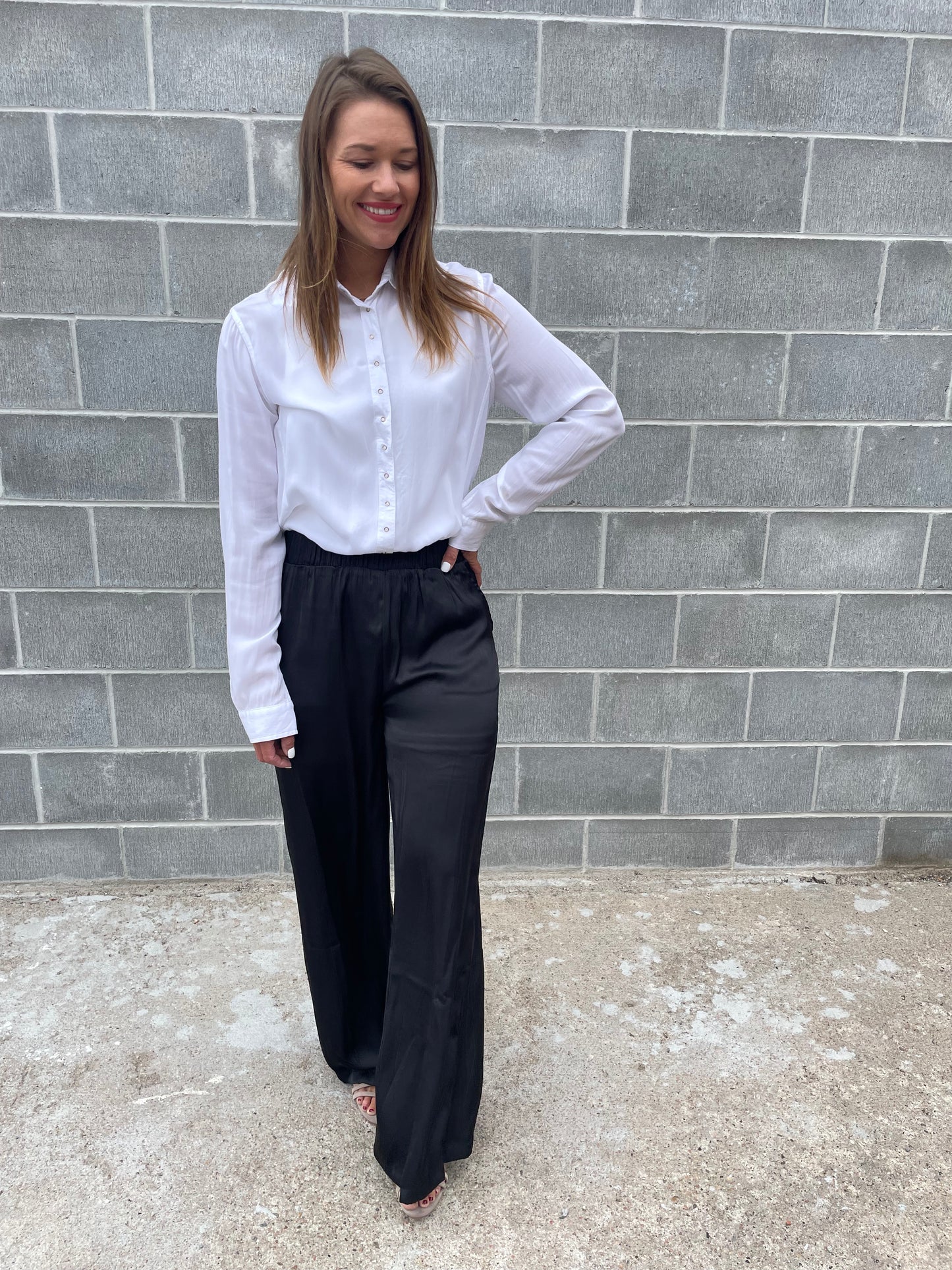 Silky Wide Leg Pant Black