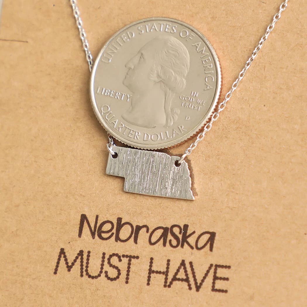 Nebraska State Necklace: Gold