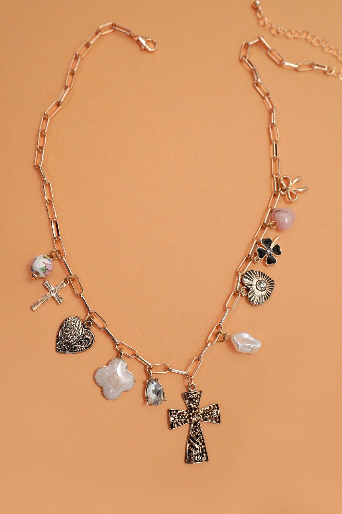 Multi Cross Charm Necklace