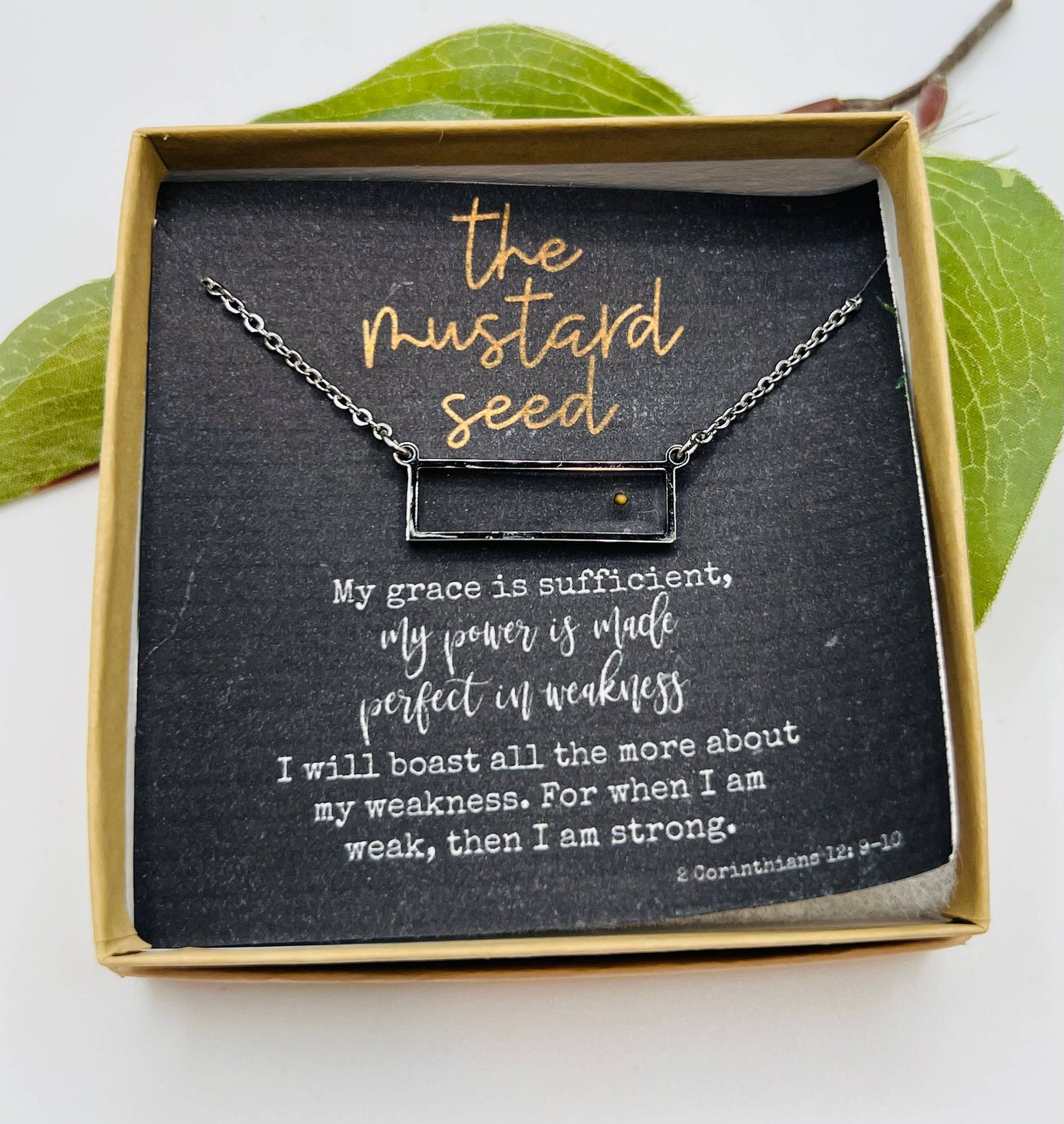 Rectangle Mustard Seed Necklace