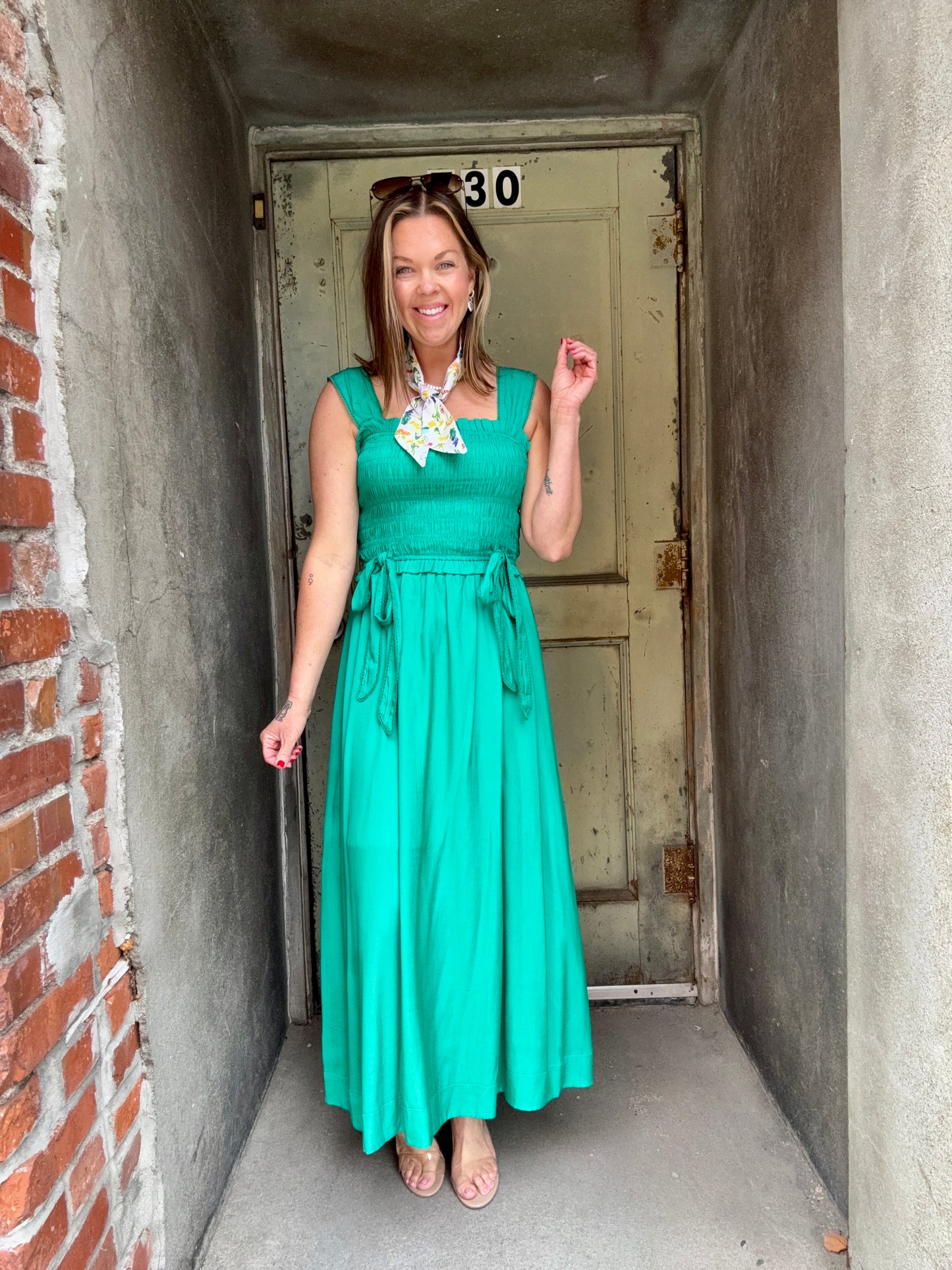 Bow & Bloom Dress - Green