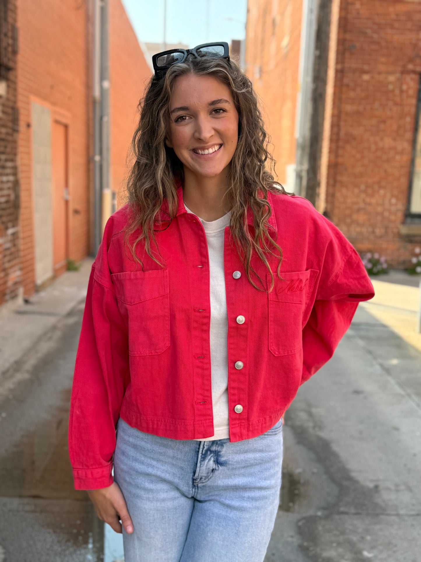 Red Huskers Denim Jacket