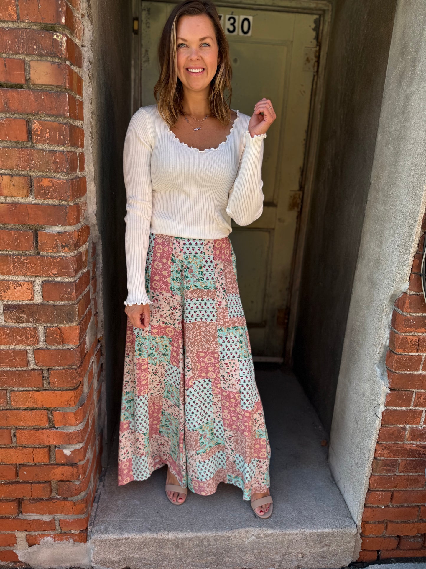 Coline Earthy Patchwork Pants