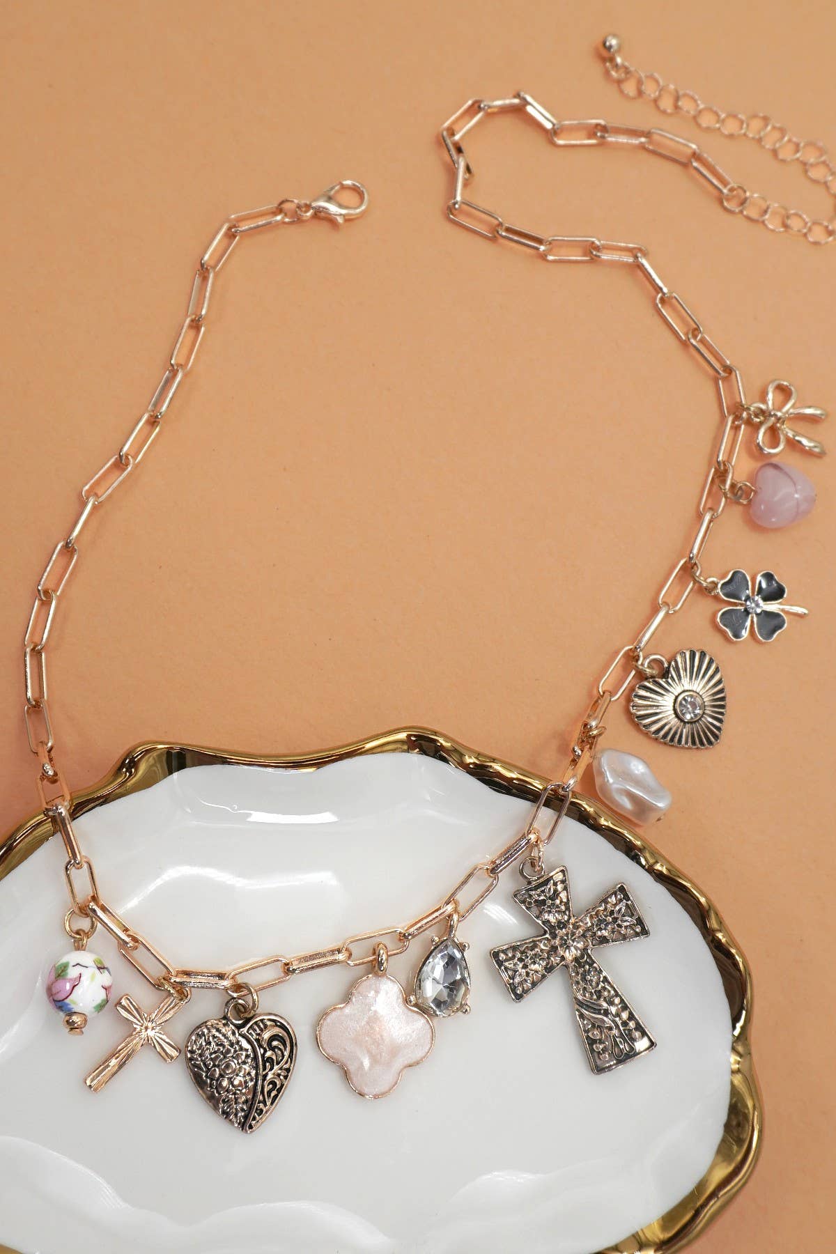 Multi Cross Charm Necklace