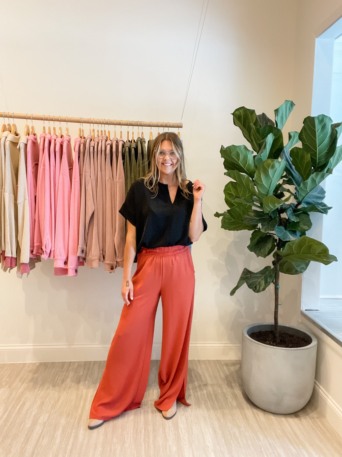 Side Slit Pant - Rust