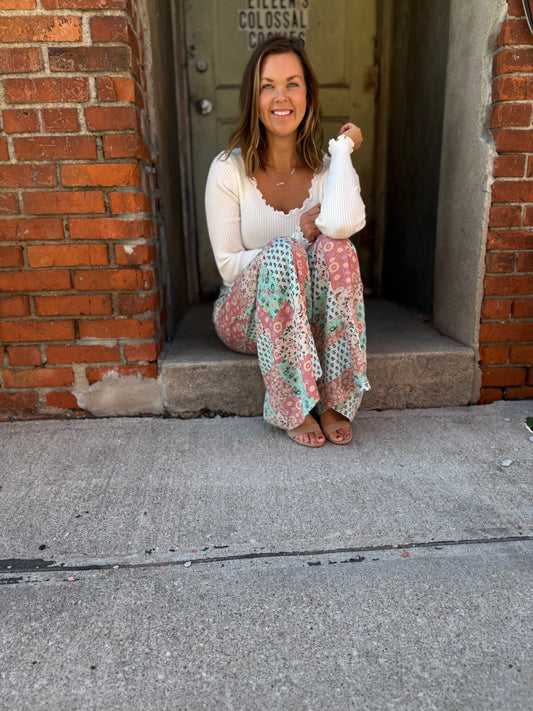 Coline Earthy Patchwork Pants