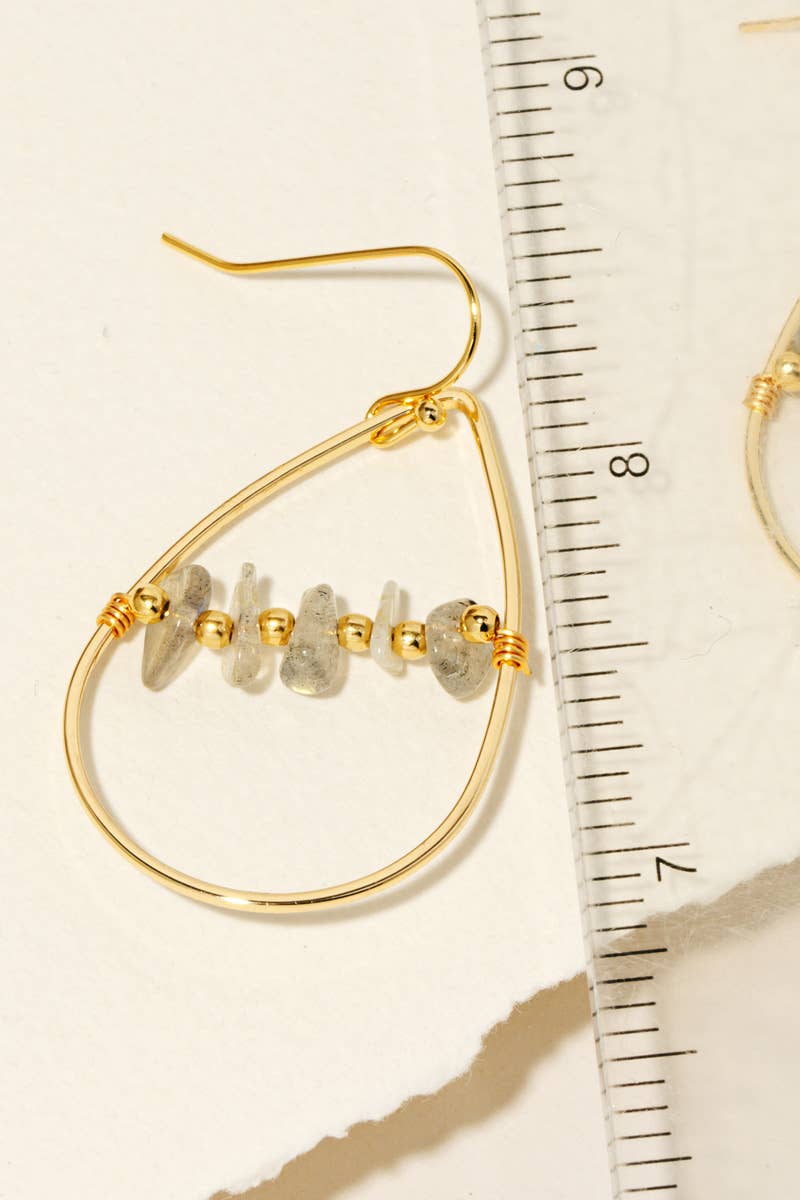 Pebble Stone Beads Earrings