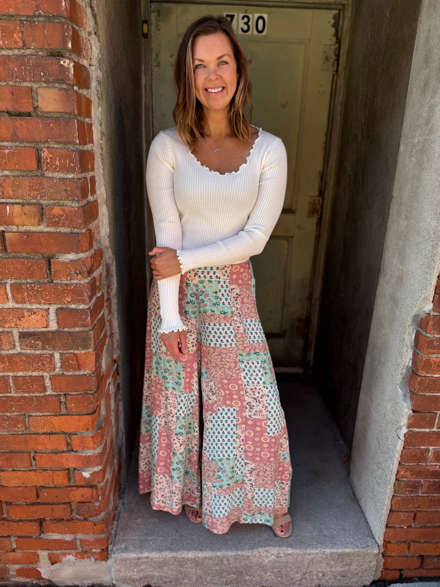 Coline Earthy Patchwork Pants