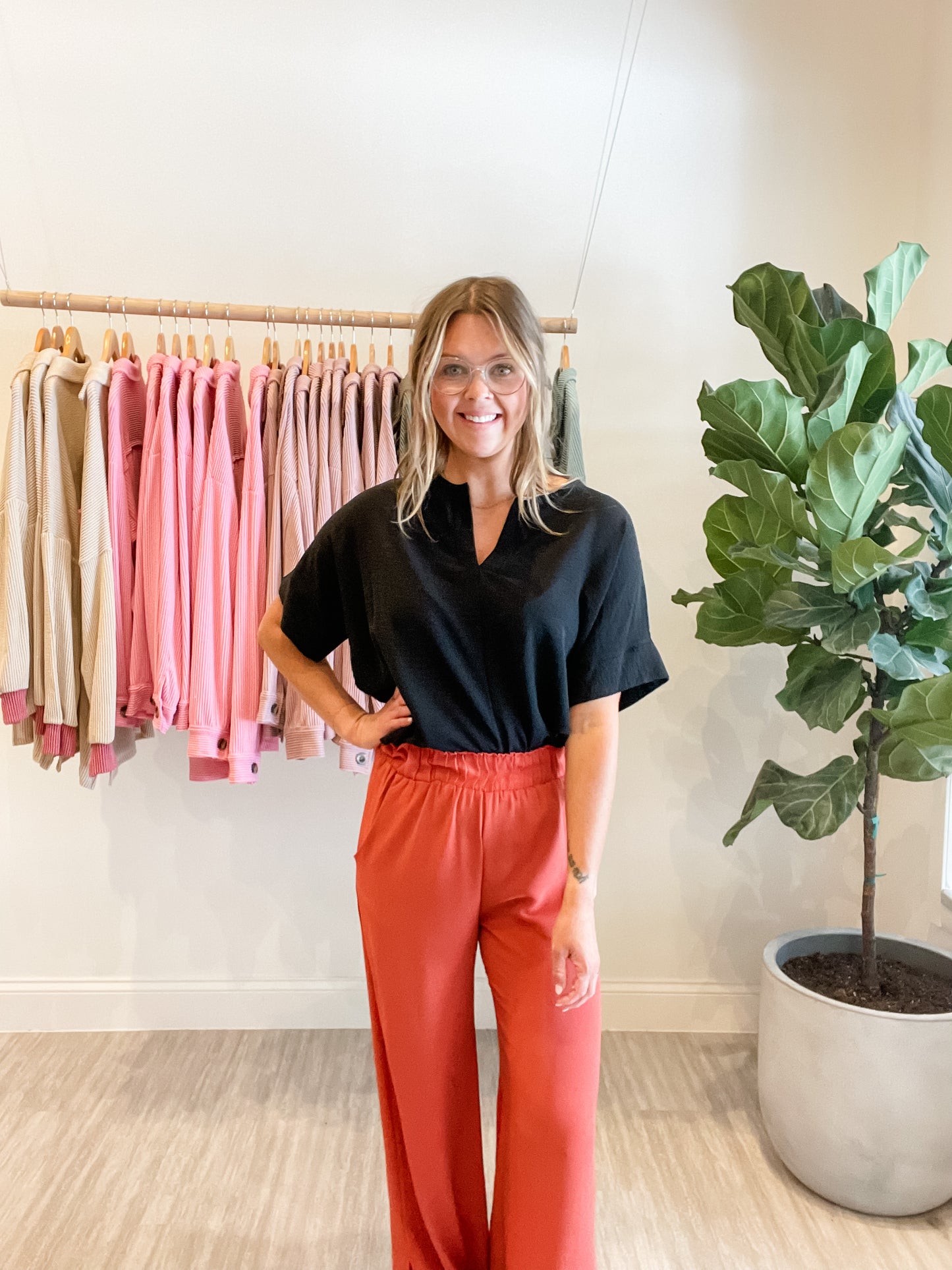 Side Slit Pant - Rust
