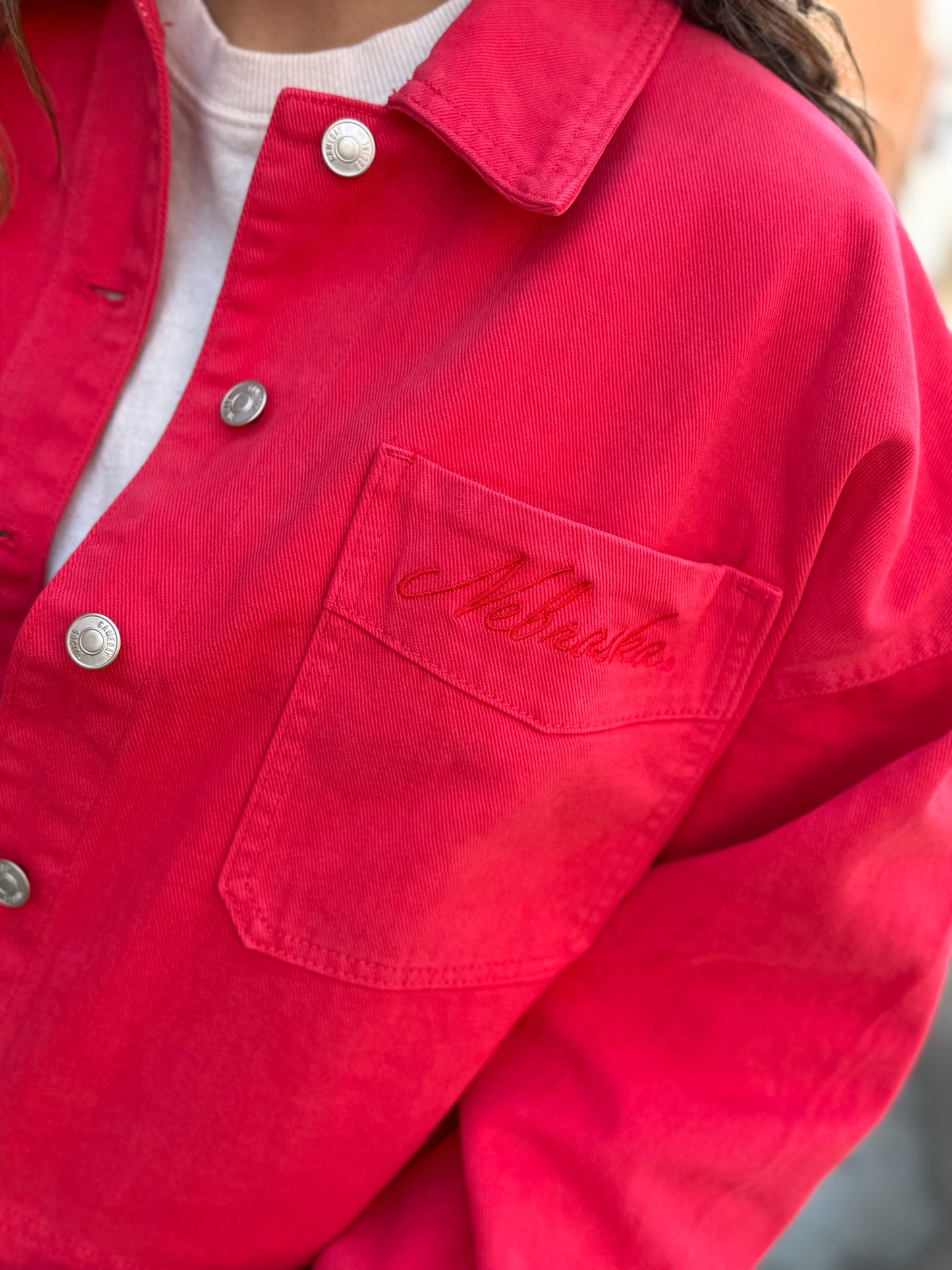 Red Huskers Denim Jacket
