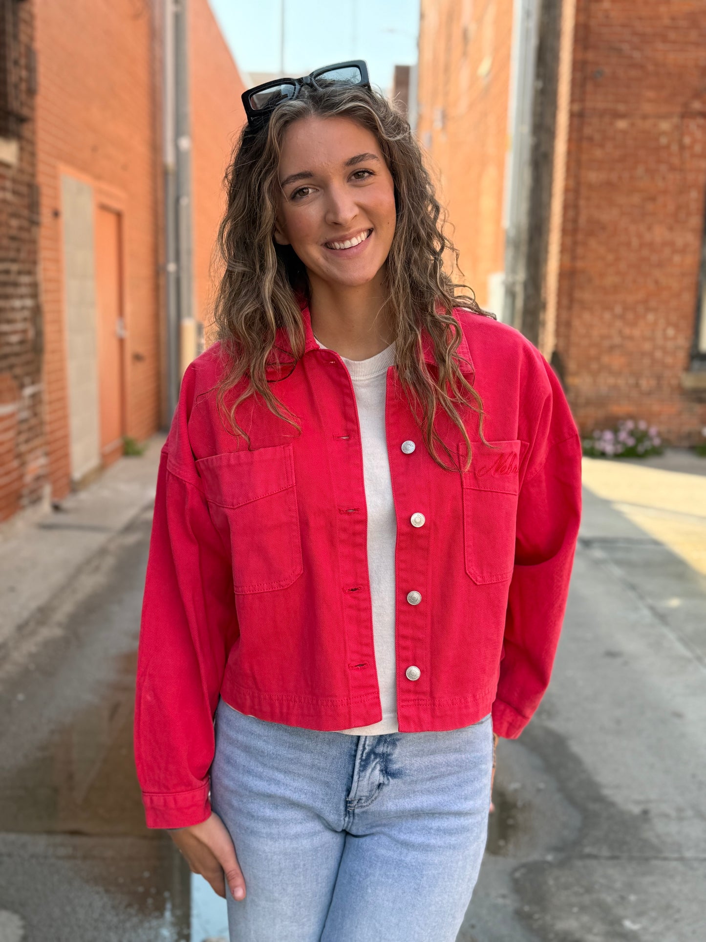 Red Huskers Denim Jacket