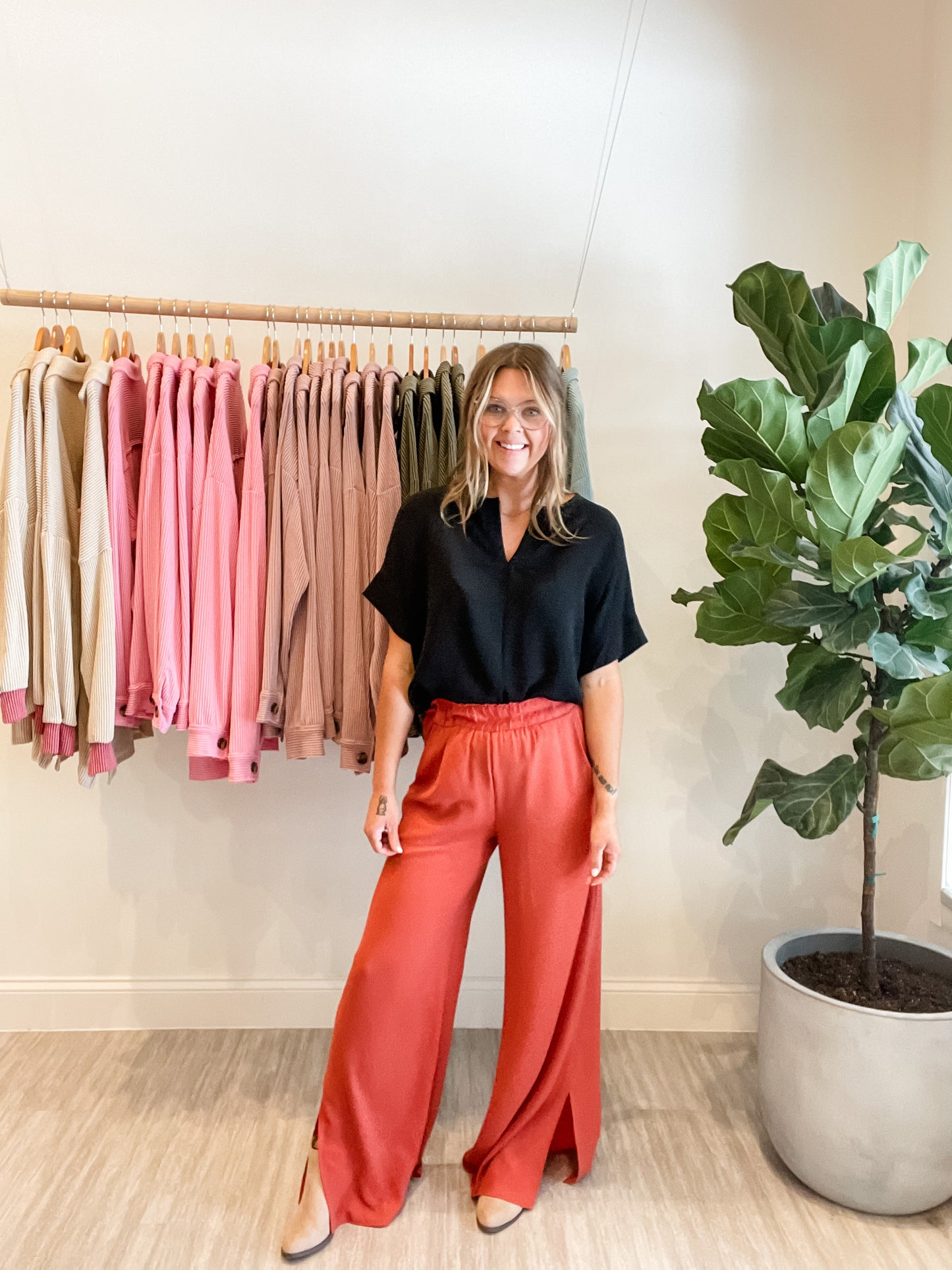 Side Slit Pant - Rust