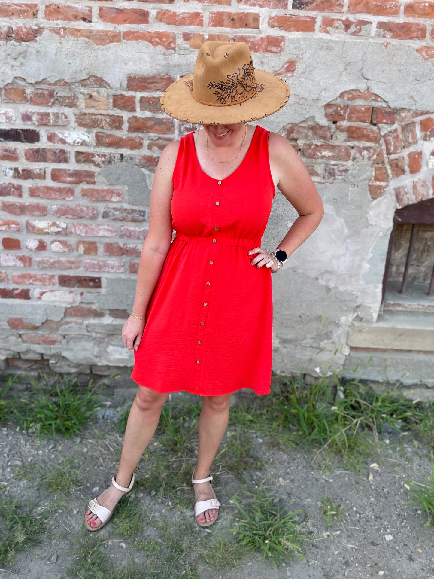 Flow Dress - Coral