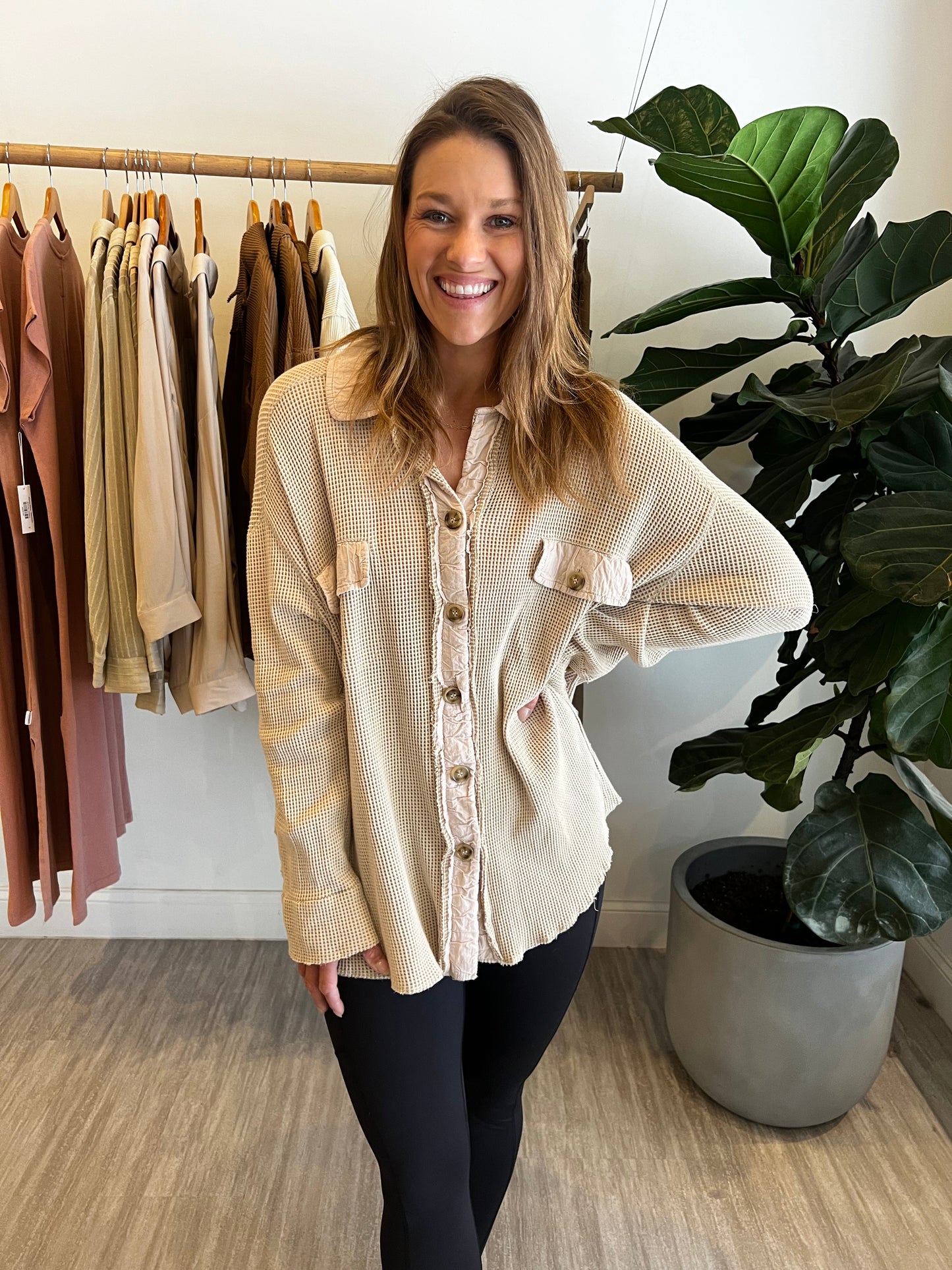 Jennifer - Oversized Waffle Jacket