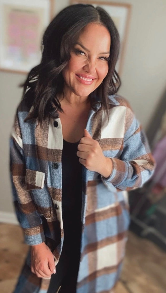 Lengthy Blue Shacket