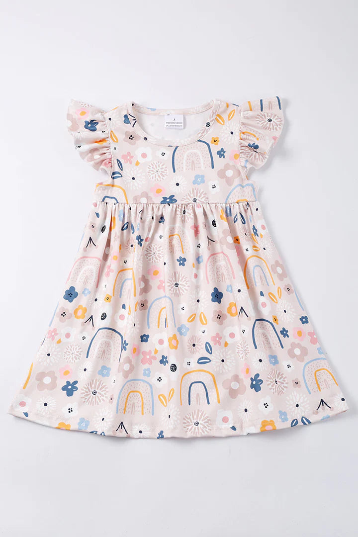 Rianbow Floral Kids Dress