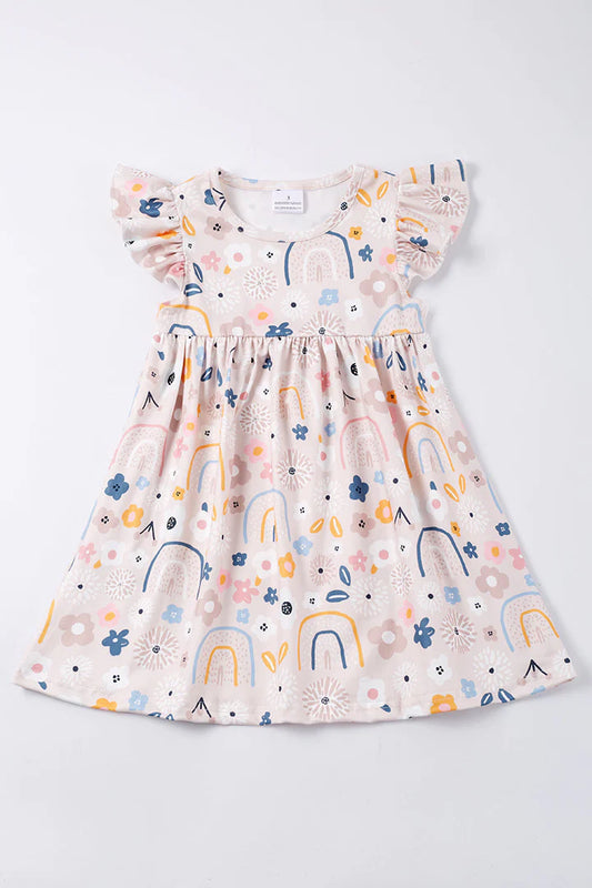 Rianbow Floral Kids Dress