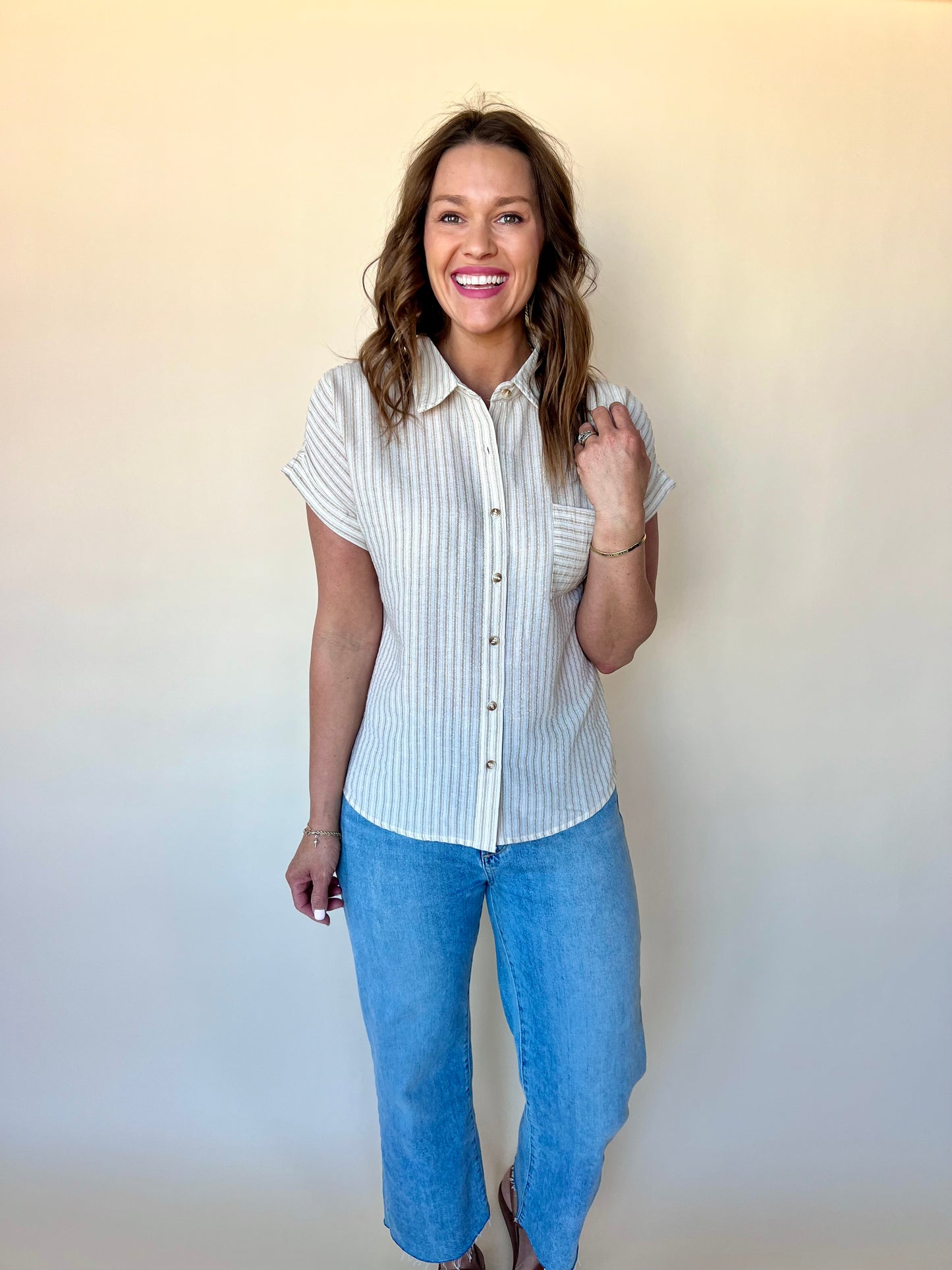 Lynny Linen Top - Khaki